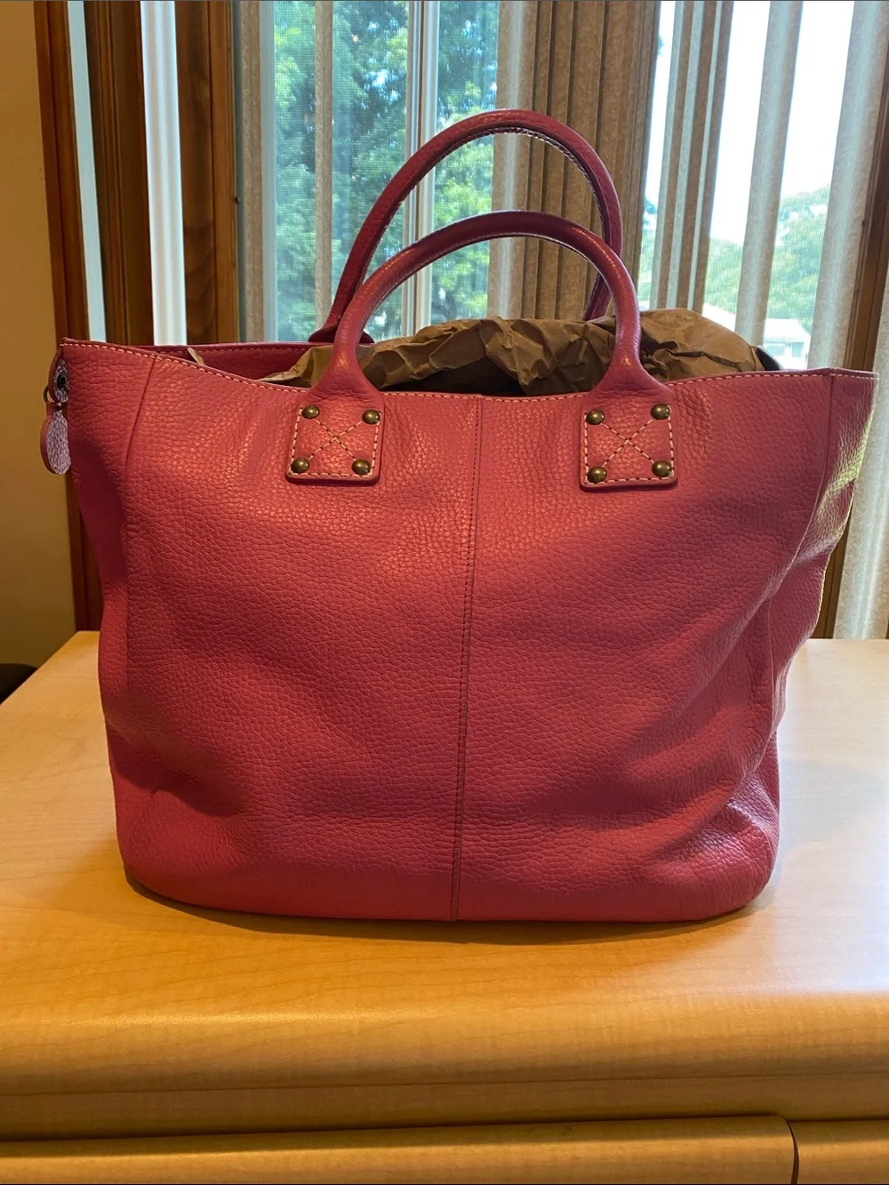 THE GAP Women's Pink Leather Tote Handbag
